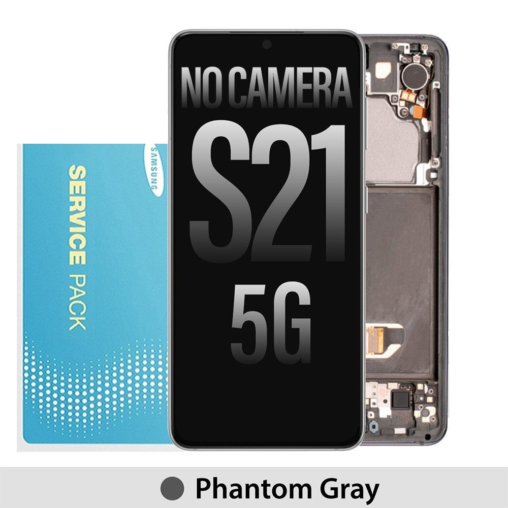 Samsung Galaxy S21 5G G991 OLED Screen Replacement Digitizer with Frame GH82-27255A/27256A (Gold)-Phantom Gray Samsung Galaxy S21 5G G991 OLED Screen Replacement Digitizer with Frame GH82-27255A/27256A (Gold)-Phantom Gray